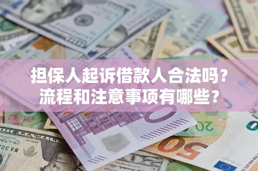 武汉担保人起诉借款人合法吗？流程和注意事项有哪些？