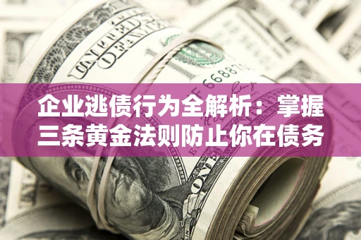 武汉企业逃债行为全解析：掌握三条黄金法则防止你在债务乱局中“踩雷”