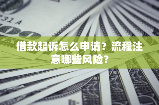 武汉借款起诉怎么申请？流程注意哪些风险？